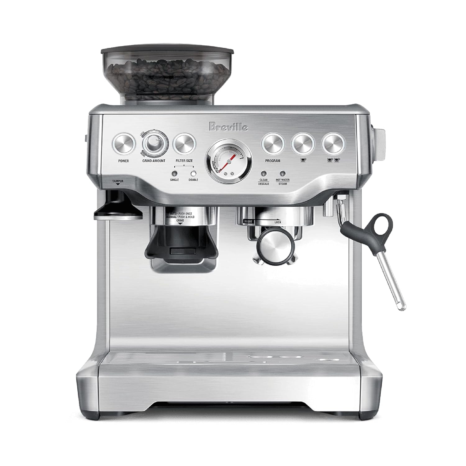 Breville Barista Express espresso machine in stainless steel